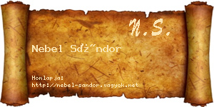 Nebel Sándor névjegykártya