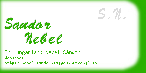 sandor nebel business card