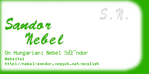 sandor nebel business card